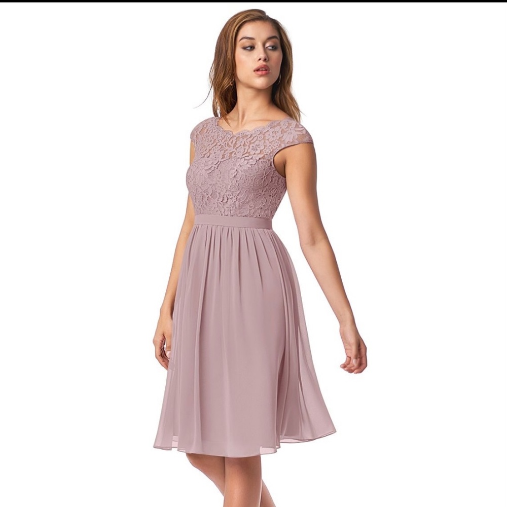 Azazie Shivani Bridesmaid Dress Dusty Mauve Size A6
